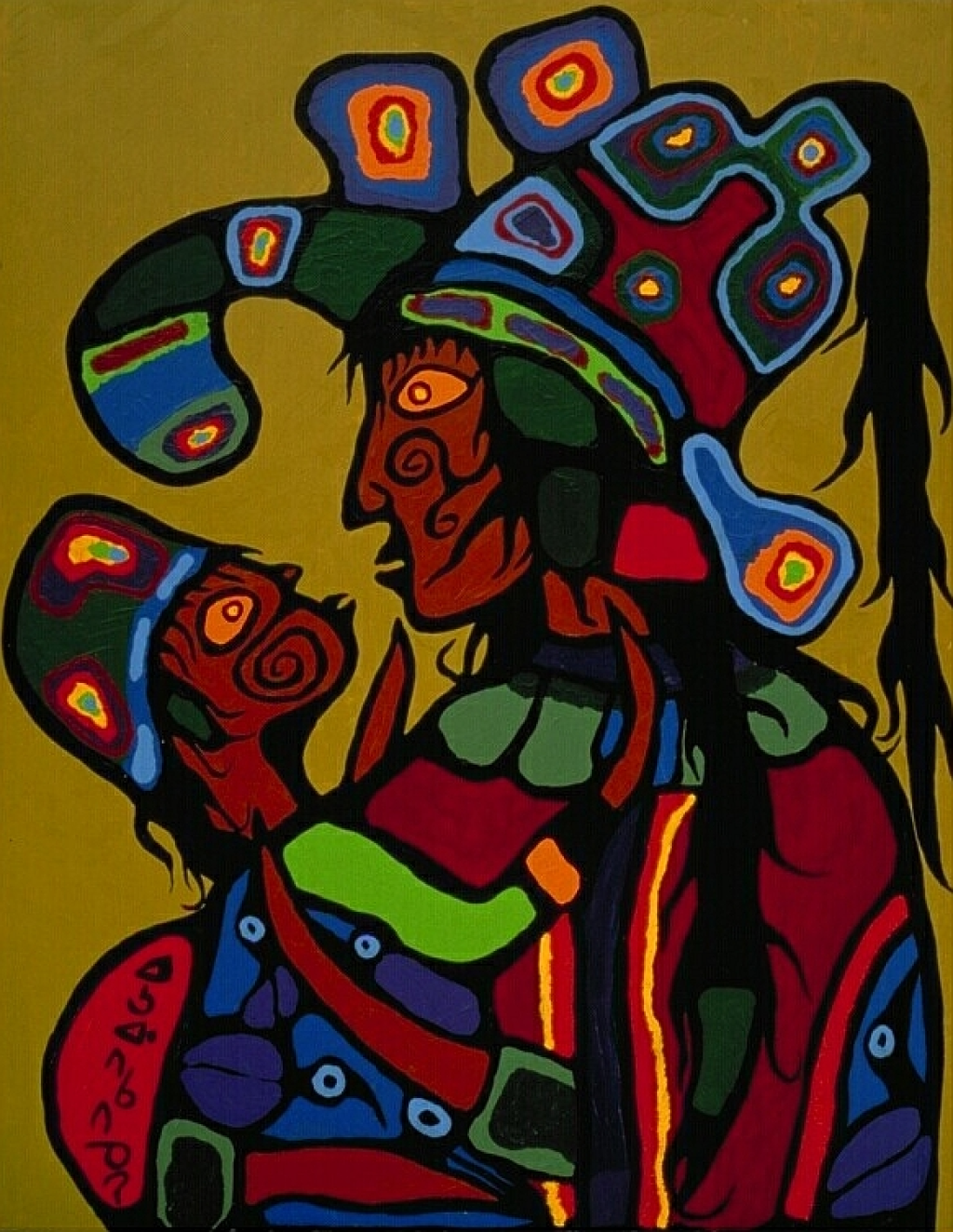 Un tableau représentant la femme et la fille de Morrisseau