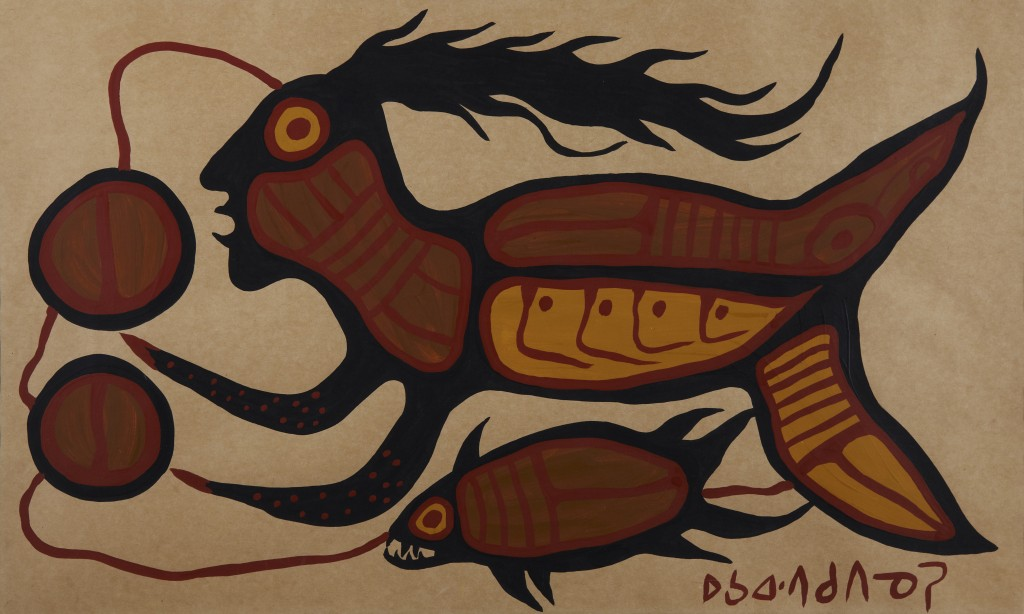 Painting of a water spirit and a fish