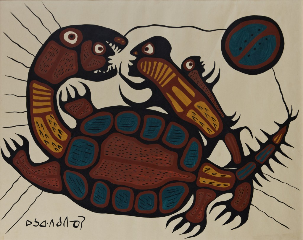 Painting of a turtle spirit connected to underwater beings