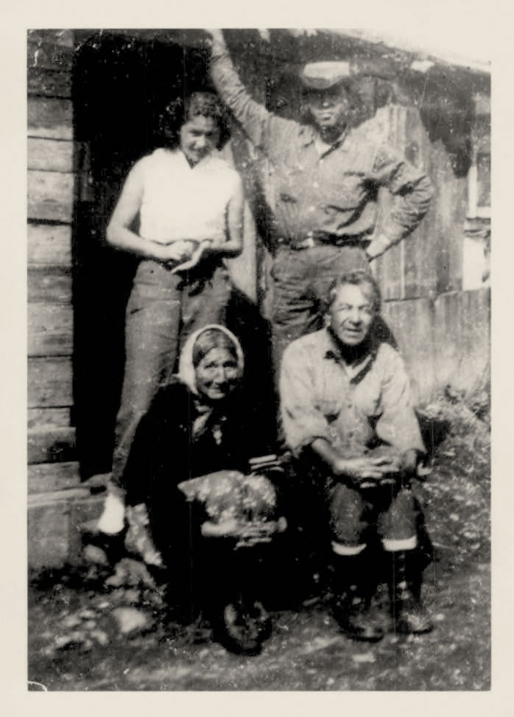 A picture of some of Norval Morrisseau's family members, including his grandfather and brother